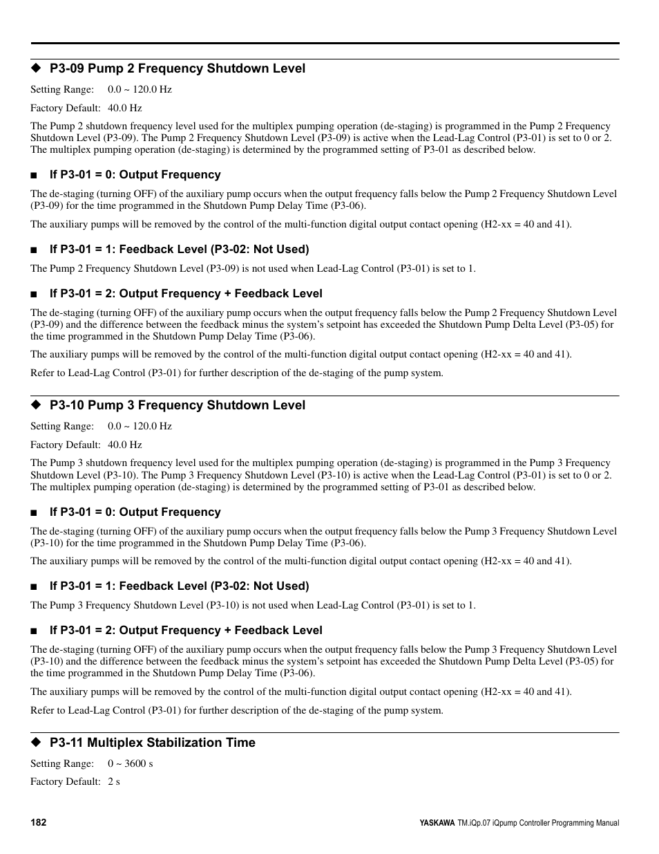 Yaskawa iQpump Controller Programming Manual User Manual | Page 182 / 302
