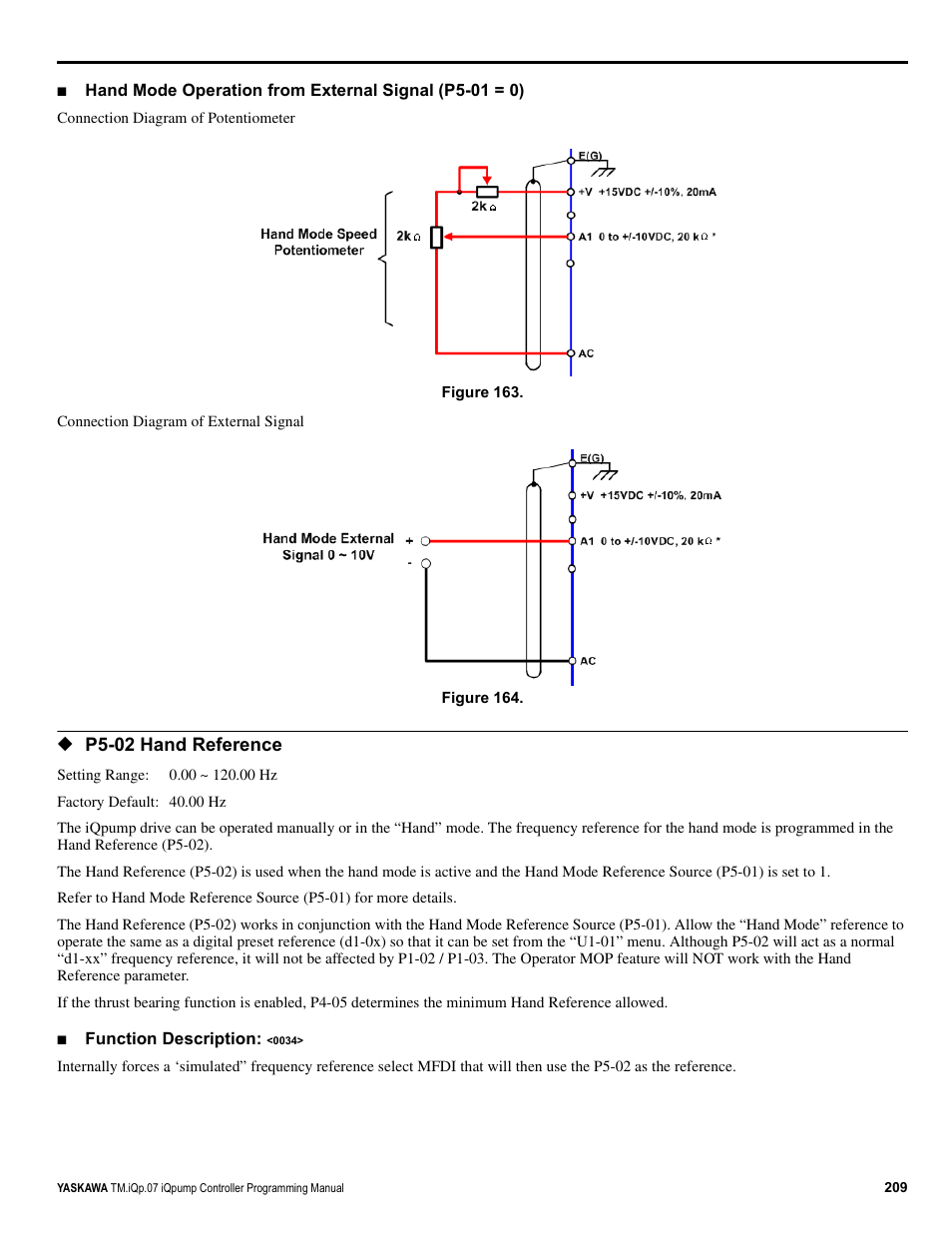 P5-02 hand reference | Yaskawa iQpump Controller Programming Manual User Manual | Page 209 / 302