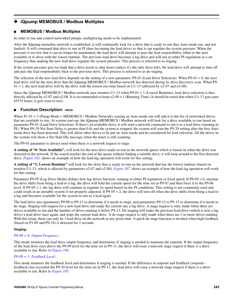 Yaskawa iQpump Controller Programming Manual User Manual | Page 243 / 302