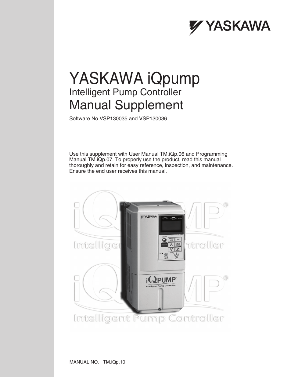 Yaskawa iQpump Manual Supplement User Manual | 94 pages