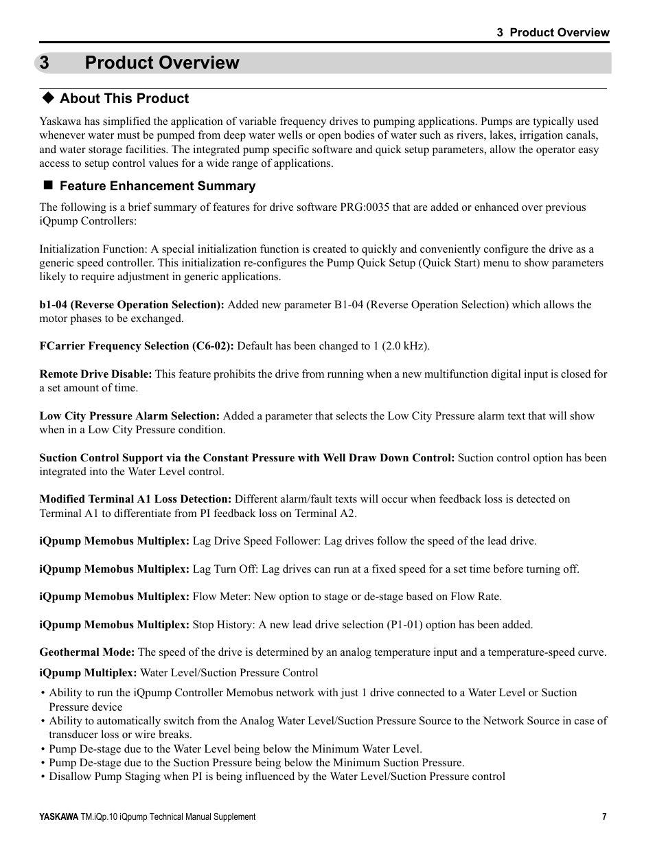3 product overview, About this product, Product overview | 3product overview | Yaskawa iQpump Manual Supplement User Manual | Page 7 / 94