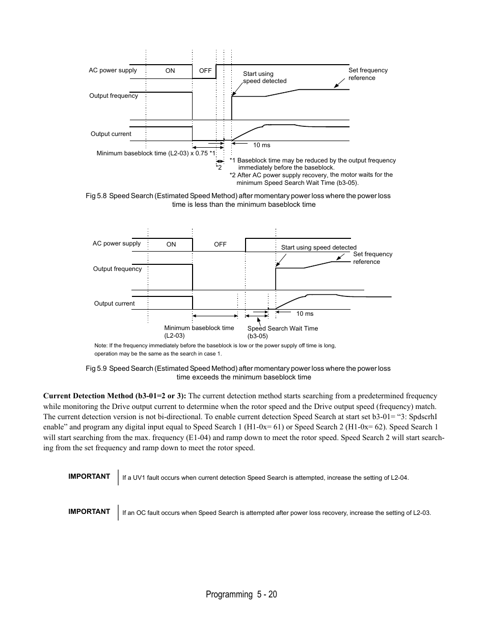 Programming 5 - 20 | Yaskawa E7L Drive Bypass User Manual | Page 112 / 302