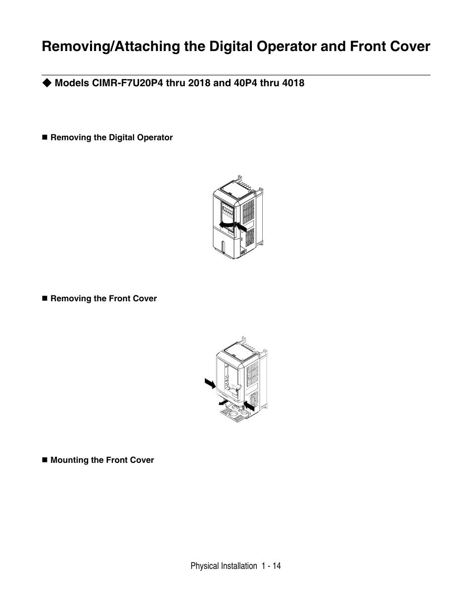 Yaskawa F7 Drive User Manual User Manual | Page 25 / 255