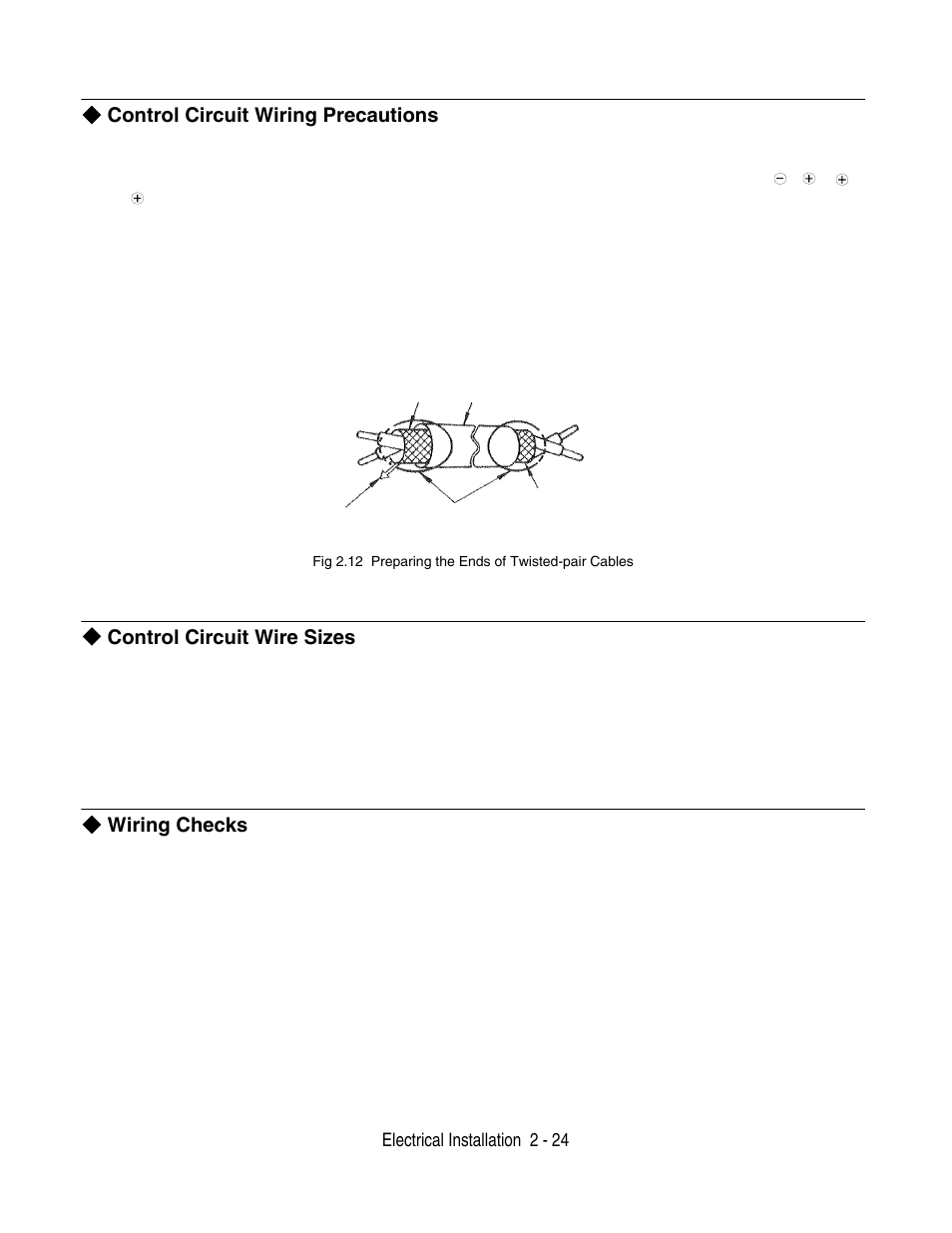 Control circuit wiring precautions, Control circuit wire sizes, Wiring checks | Yaskawa F7 Drive User Manual User Manual | Page 51 / 255