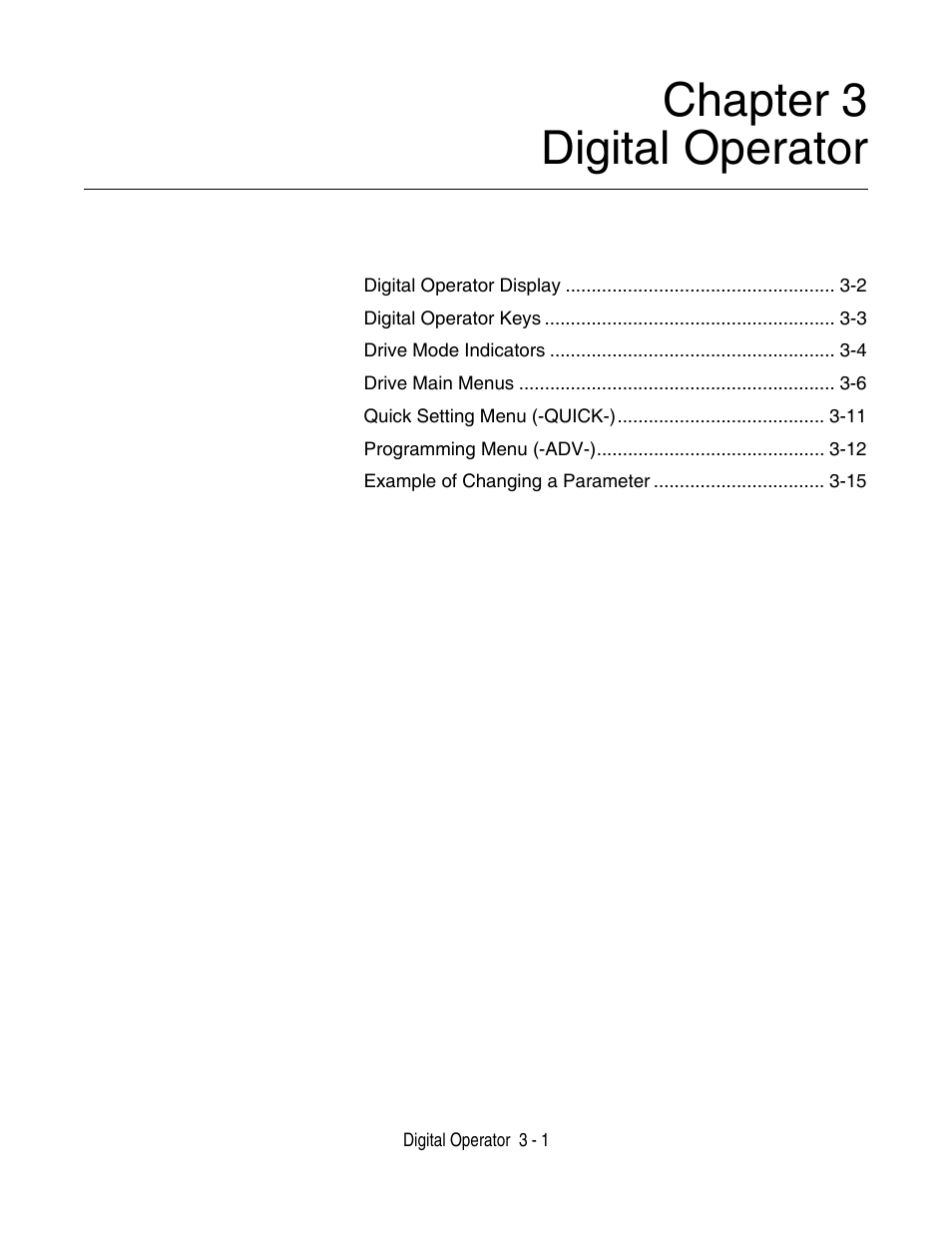 Digital operator, Chapter 3 - digital operator -1, Chapter 3 digital operator | Yaskawa F7 Drive User Manual User Manual | Page 70 / 255