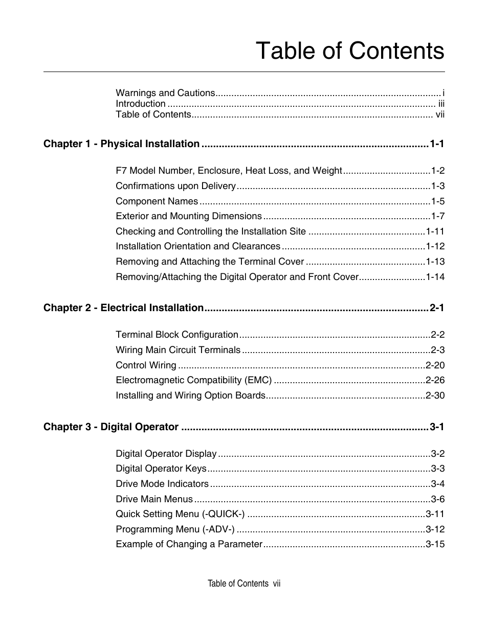 Yaskawa F7 Drive User Manual User Manual | Page 8 / 255