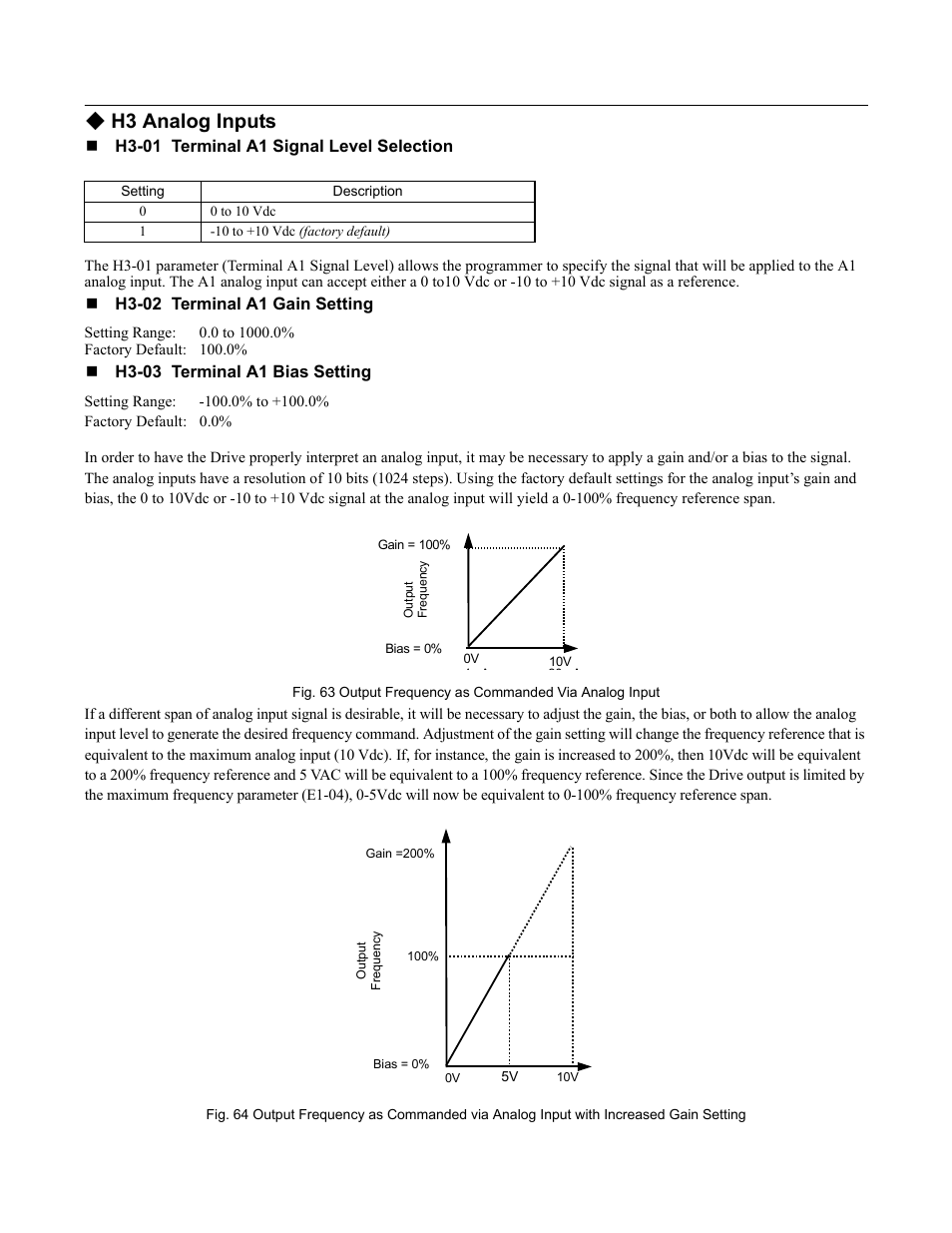 H3 analog inputs, Programming 96 | Yaskawa F7 Drive Programming Manual User Manual | Page 104 / 202