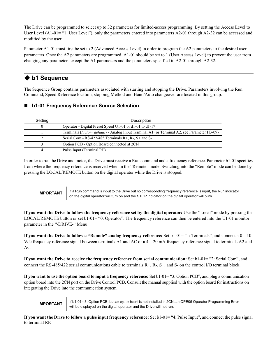 B1 sequence | Yaskawa F7 Drive Programming Manual User Manual | Page 14 / 202