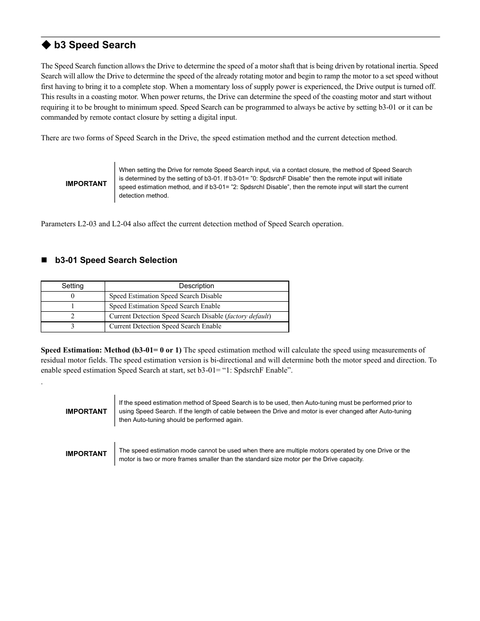 B3 speed search, Programming 14 | Yaskawa F7 Drive Programming Manual User Manual | Page 22 / 202