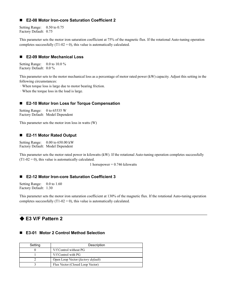 E3 v/f pattern 2 | Yaskawa F7 Drive Programming Manual User Manual | Page 66 / 202