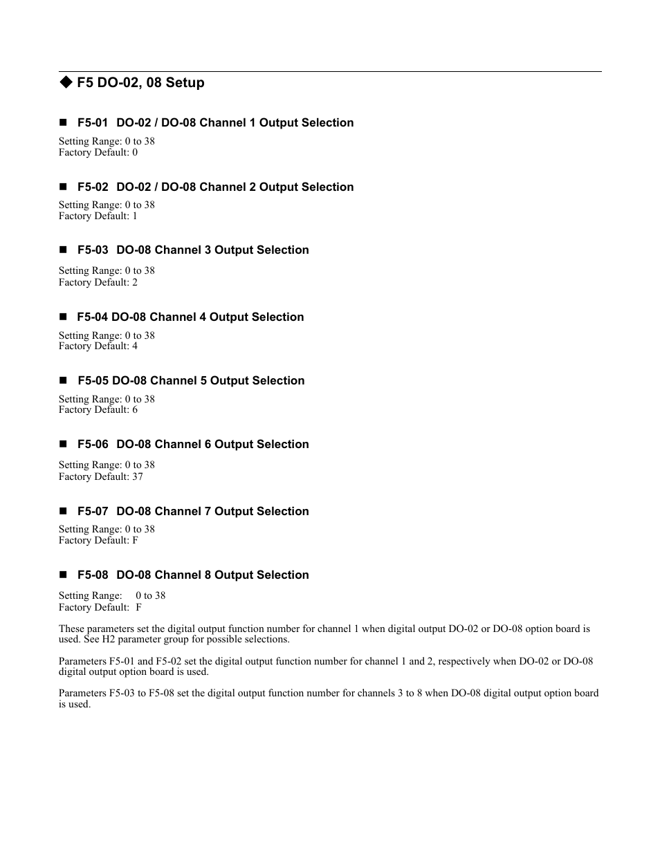 F5 do-02, 08 setup | Yaskawa F7 Drive Programming Manual User Manual | Page 75 / 202