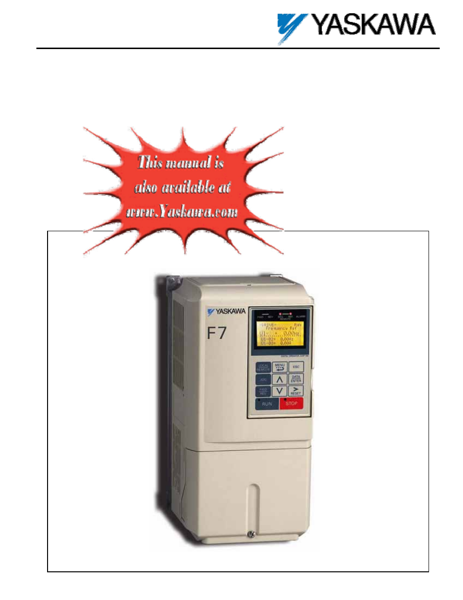 Yaskawa F7 Modbus User Manual | 84 pages