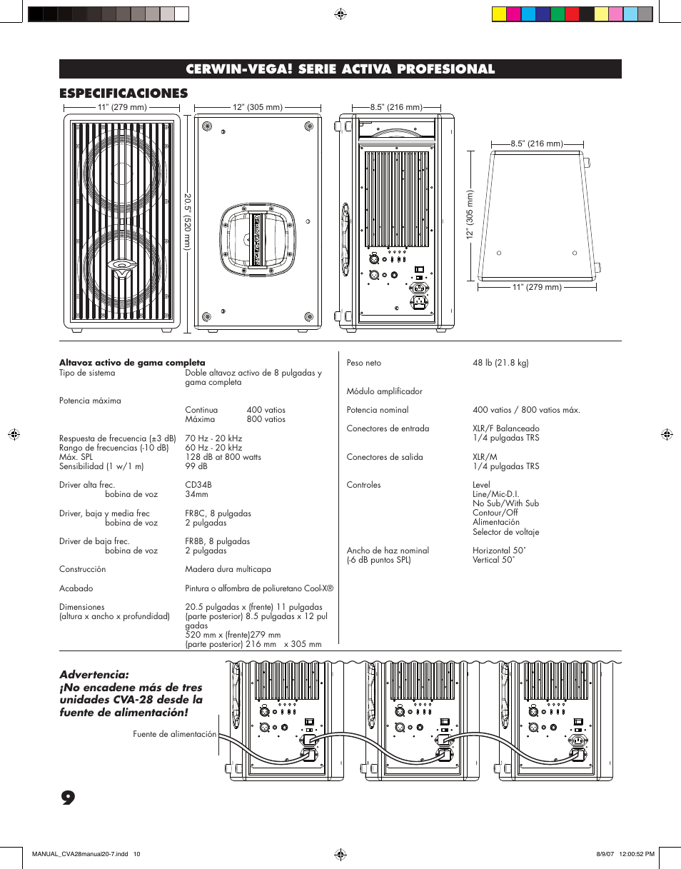 Cerwin-Vega CVA - 28 User Manual | Page 10 / 20