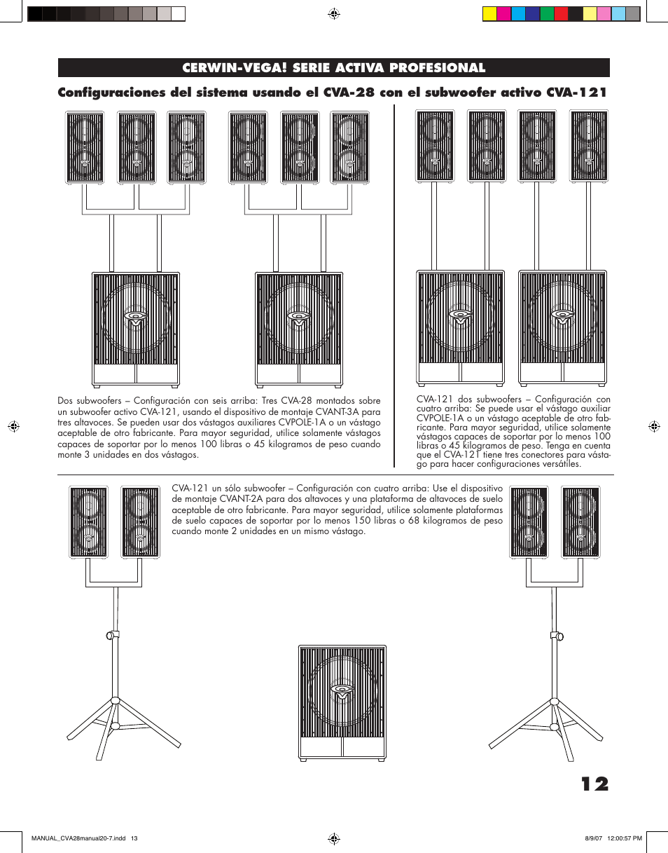 Cerwin-vega! serie activa profesional | Cerwin-Vega CVA - 28 User Manual | Page 13 / 20