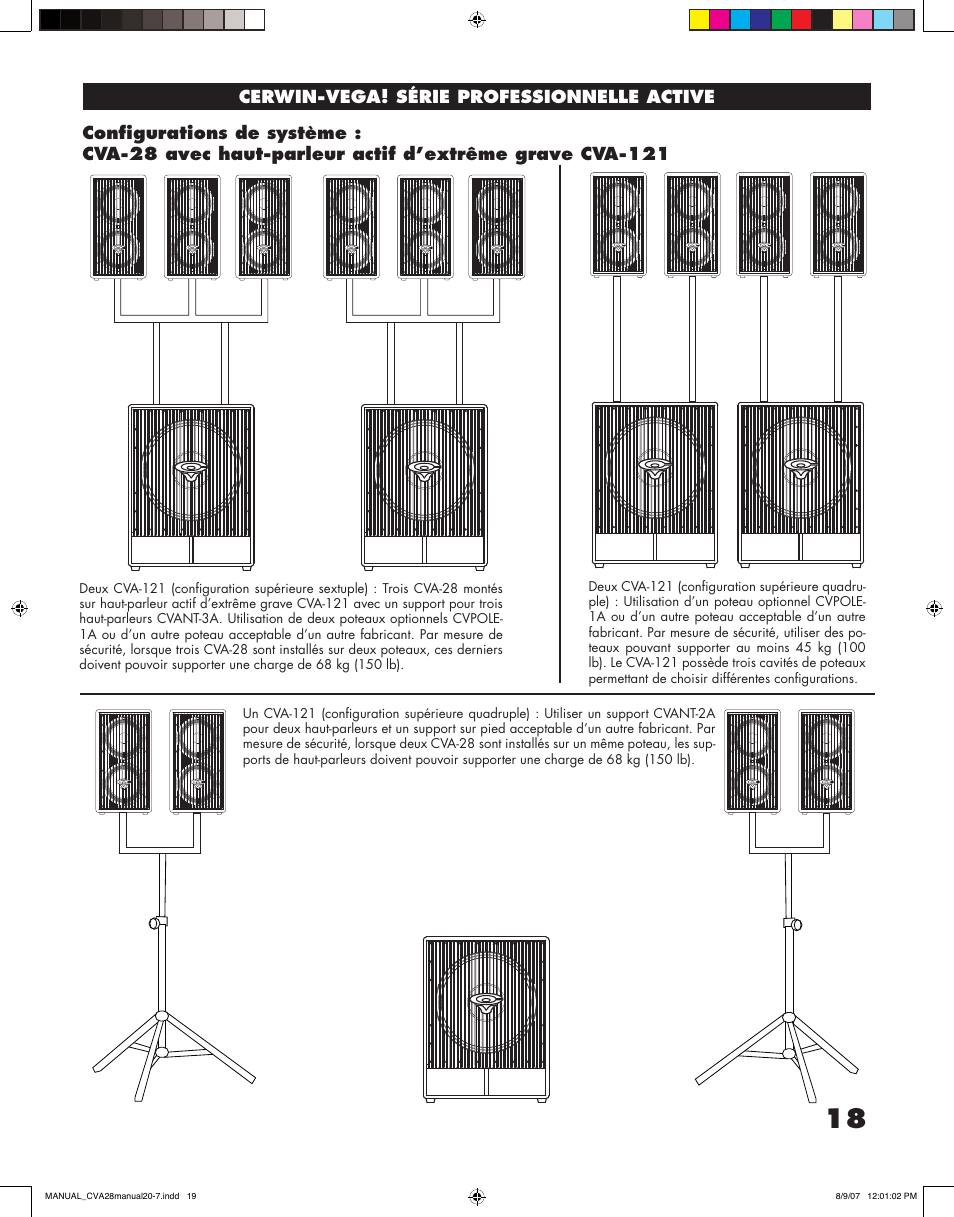 Cerwin-vega! série professionnelle active | Cerwin-Vega CVA - 28 User Manual | Page 19 / 20