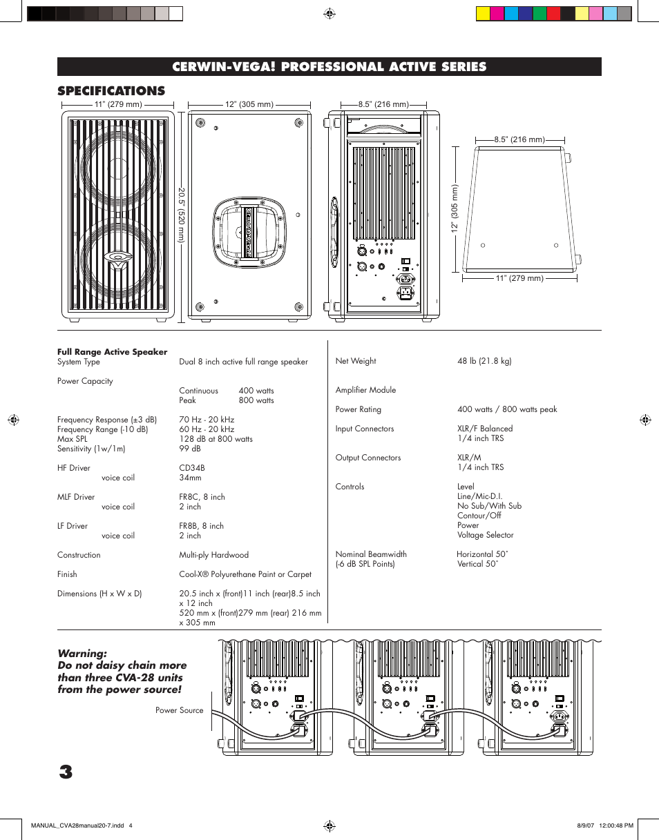 Cerwin-Vega CVA - 28 User Manual | Page 4 / 20