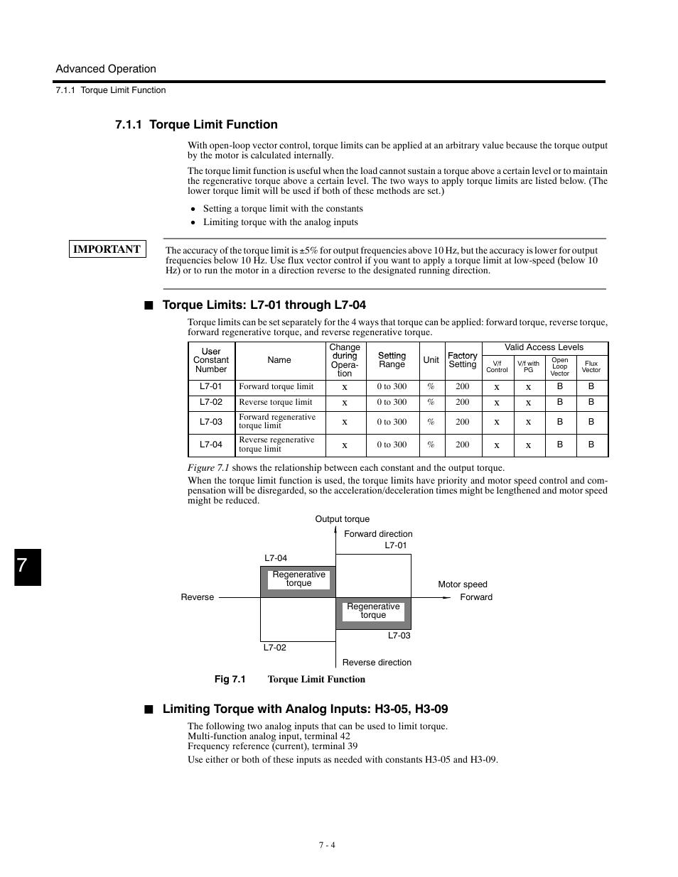 1 torque limit function | Yaskawa G5HHP Drive User Manual | Page 168 / 374