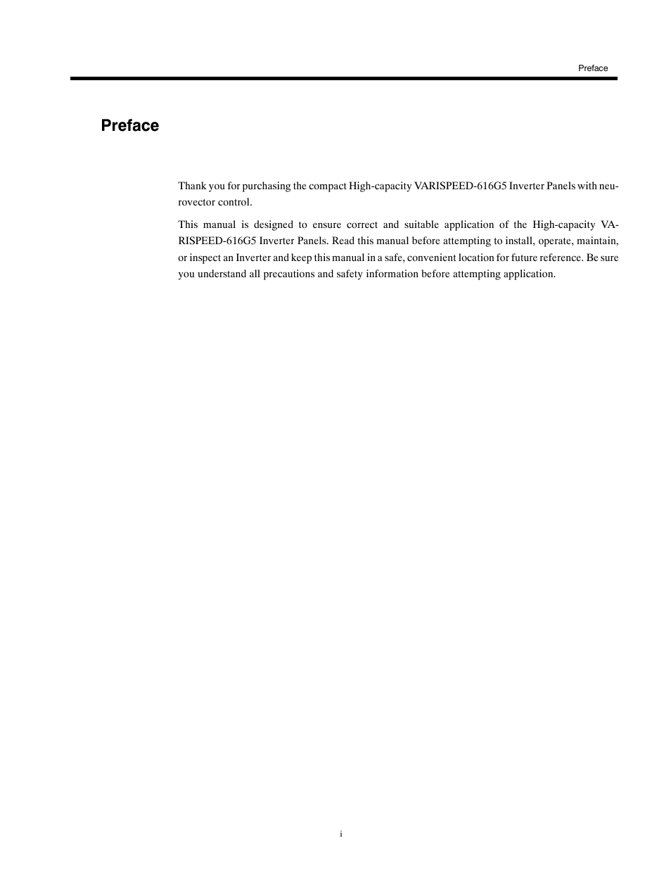 Preface | Yaskawa G5HHP Drive User Manual | Page 2 / 374