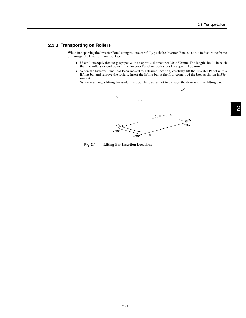 3 transporting on rollers | Yaskawa G5HHP Drive User Manual | Page 31 / 374