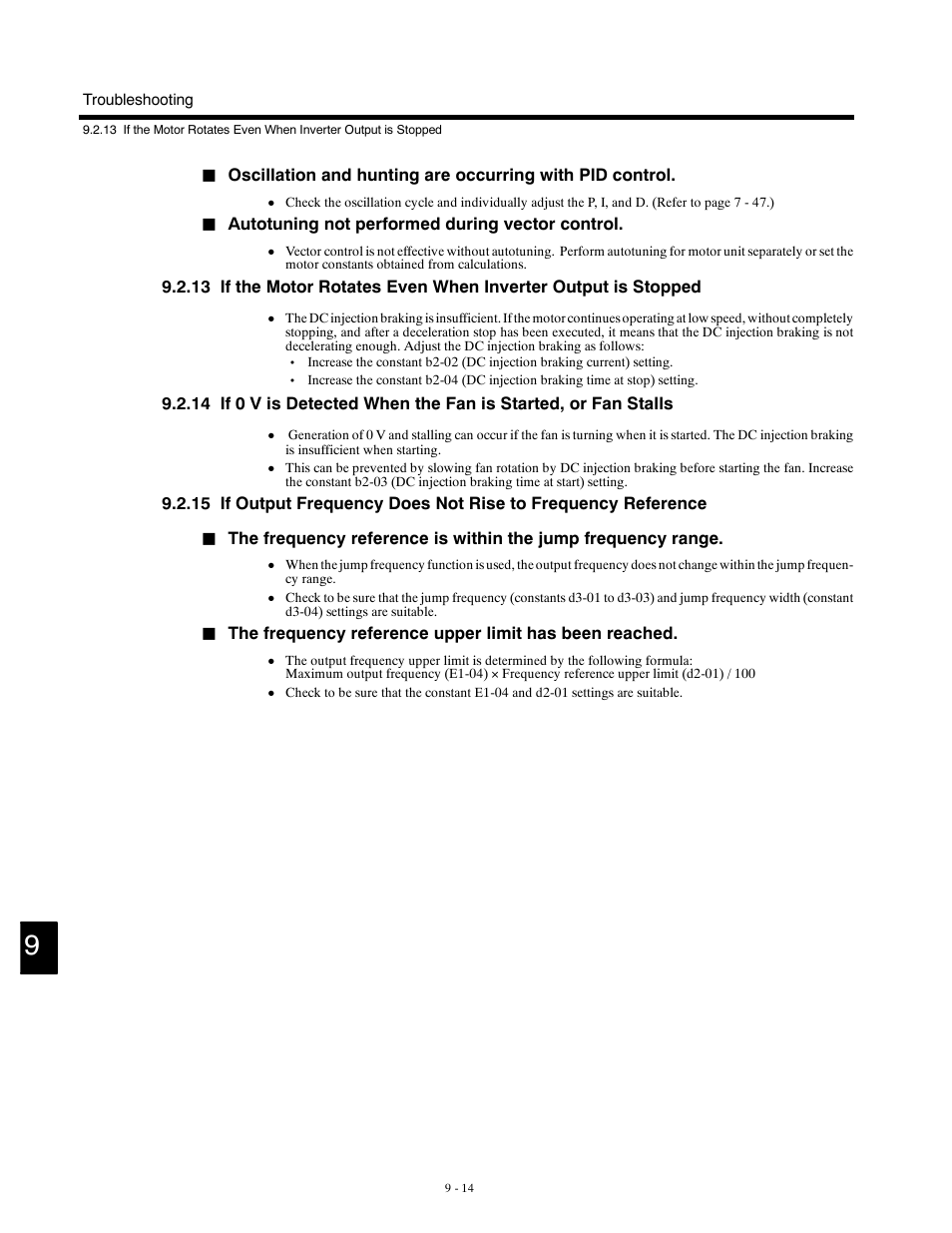 Autotuning not performed during vector control | Yaskawa G5HHP Drive User Manual | Page 324 / 374