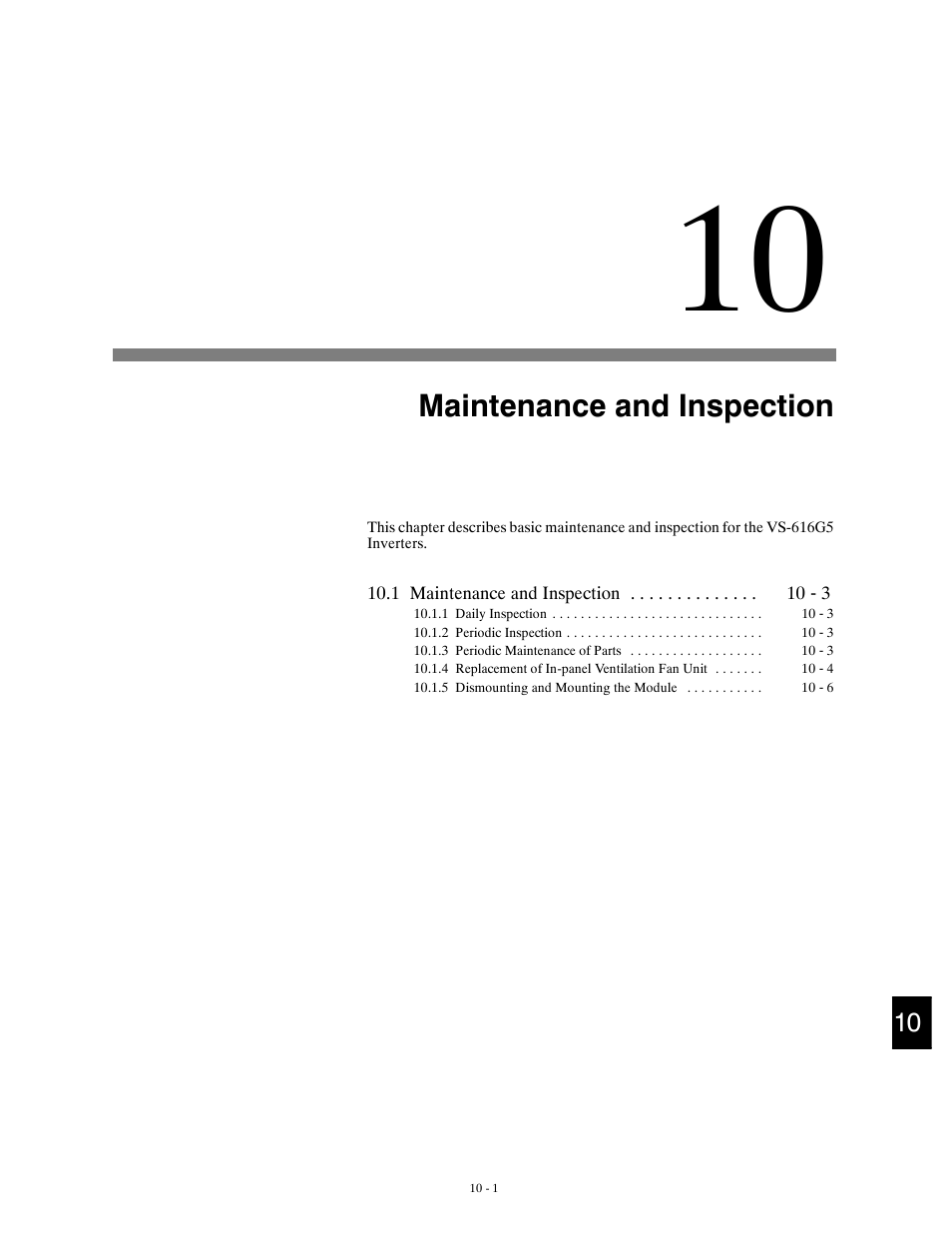 Maintenance and inspection | Yaskawa G5HHP Drive User Manual | Page 325 / 374