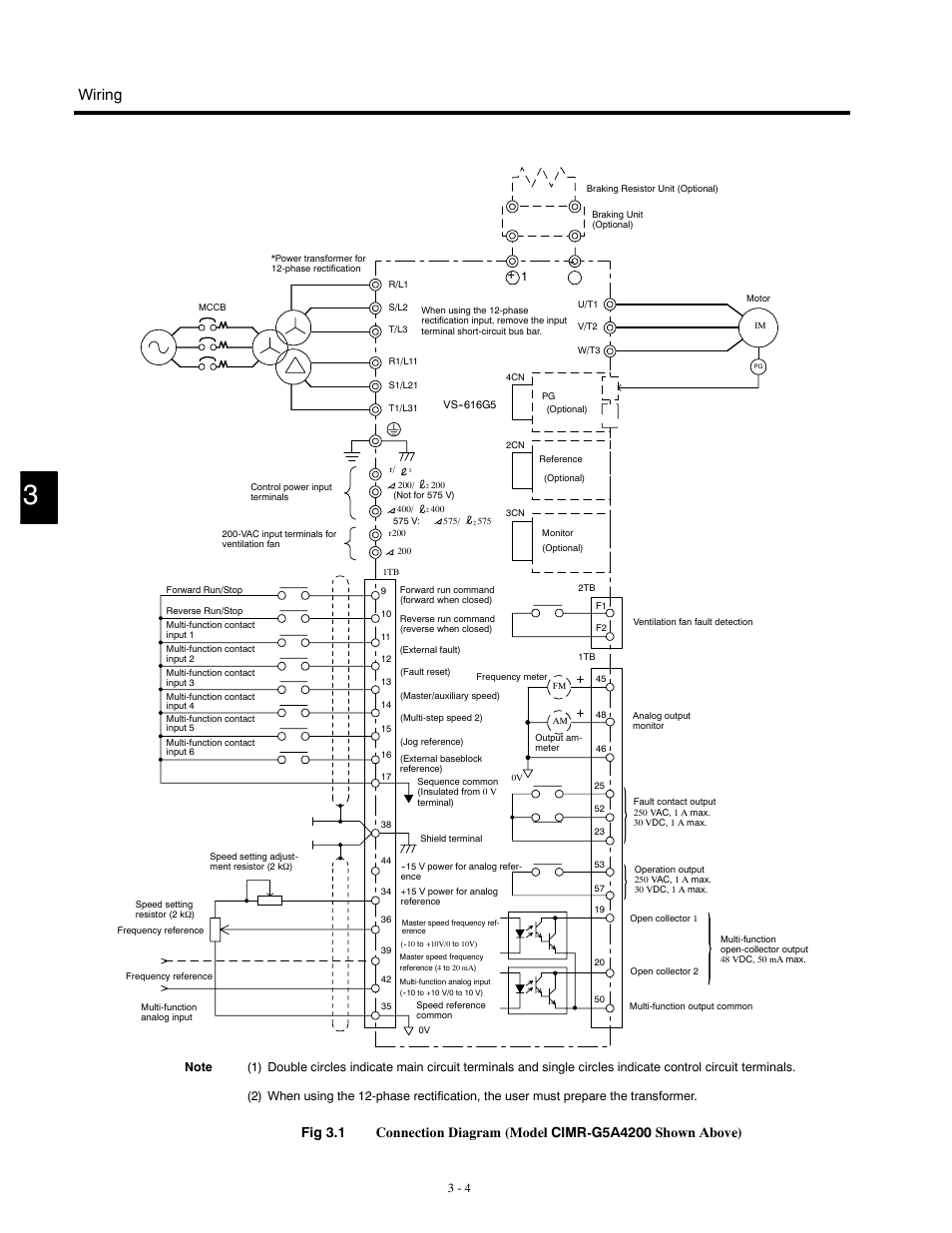 Wiring | Yaskawa G5HHP Drive User Manual | Page 44 / 374