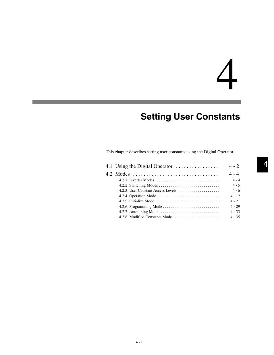 Setting user constants | Yaskawa G5HHP Drive User Manual | Page 69 / 374