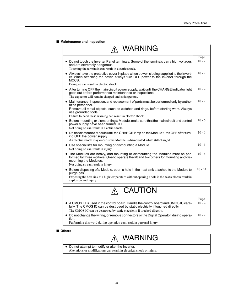 Warning, Caution | Yaskawa G5HHP Drive User Manual | Page 8 / 374