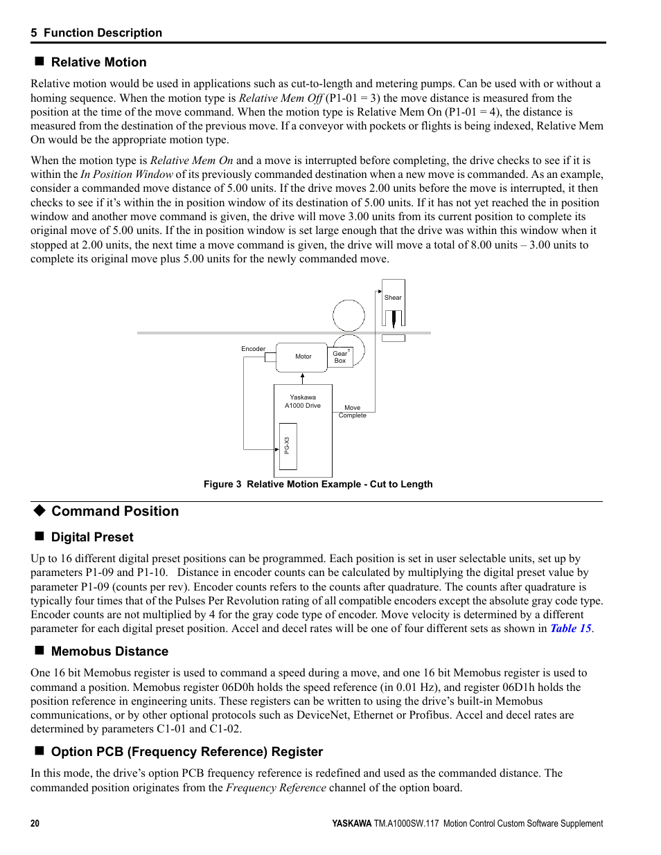 Command position | Yaskawa AC Drive - A1000 Motion Control Custom User Manual | Page 20 / 44
