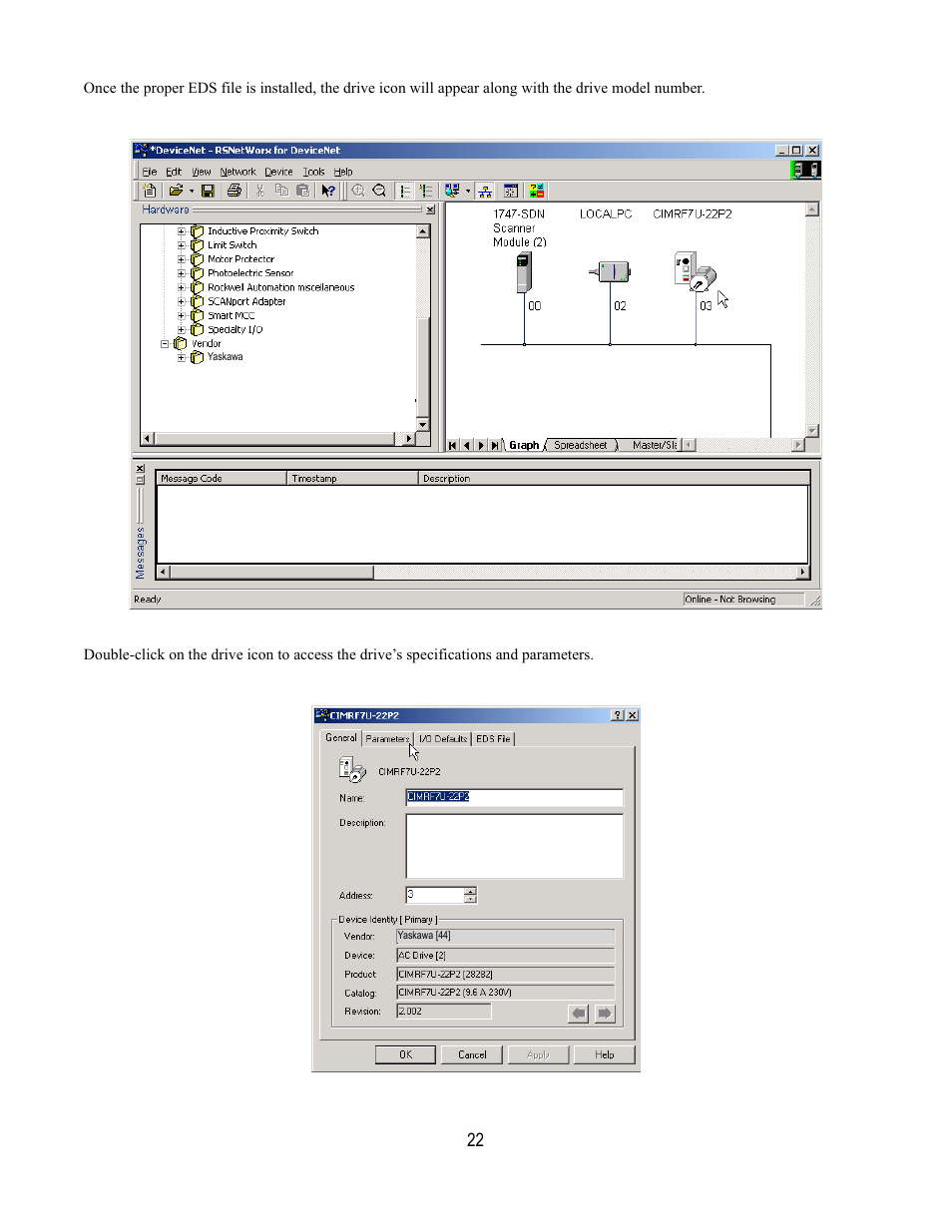 Yaskawa DeviceNet Option Card CM059 User Manual | Page 22 / 70