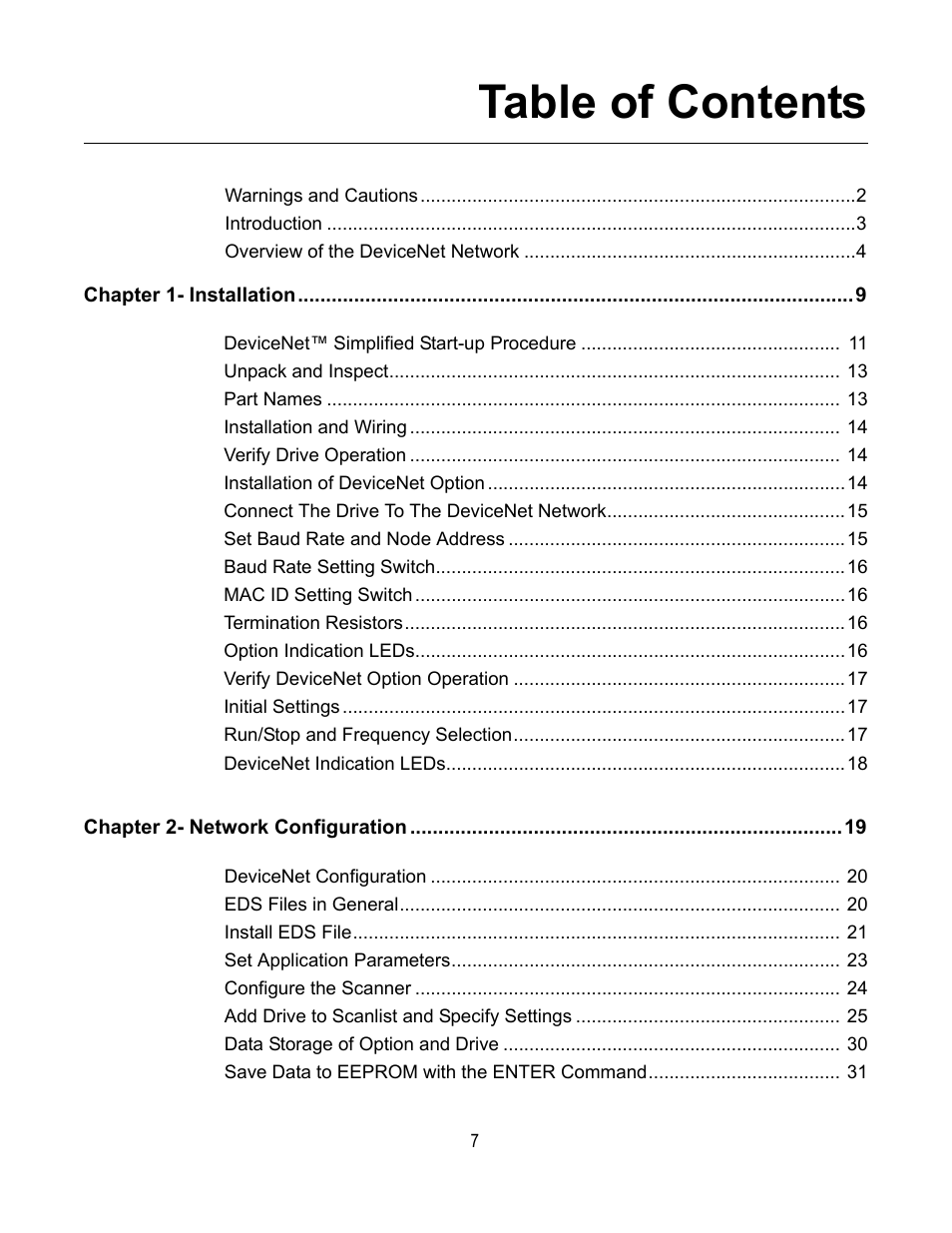 Yaskawa DeviceNet Option Card CM059 User Manual | Page 7 / 70