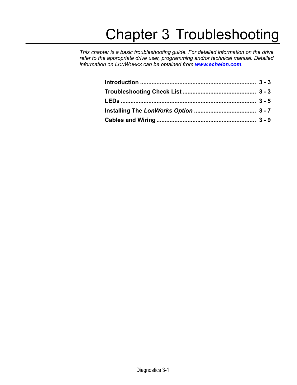 Chapter 3 troubleshooting | Yaskawa LonWorks Option Card CM048 User Manual | Page 39 / 50