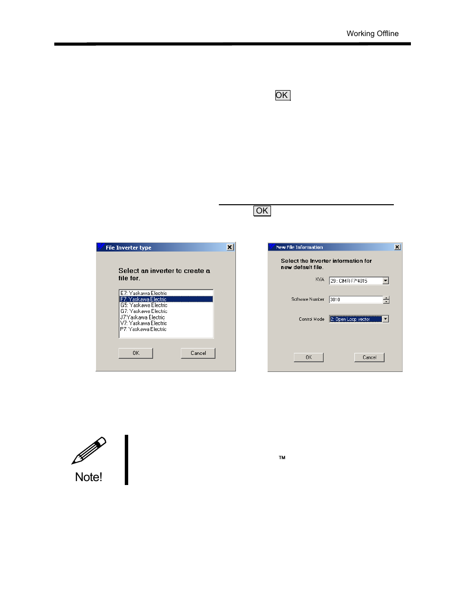 Create a new file | Yaskawa DriveWizard AC Drive User Manual | Page 31 / 154