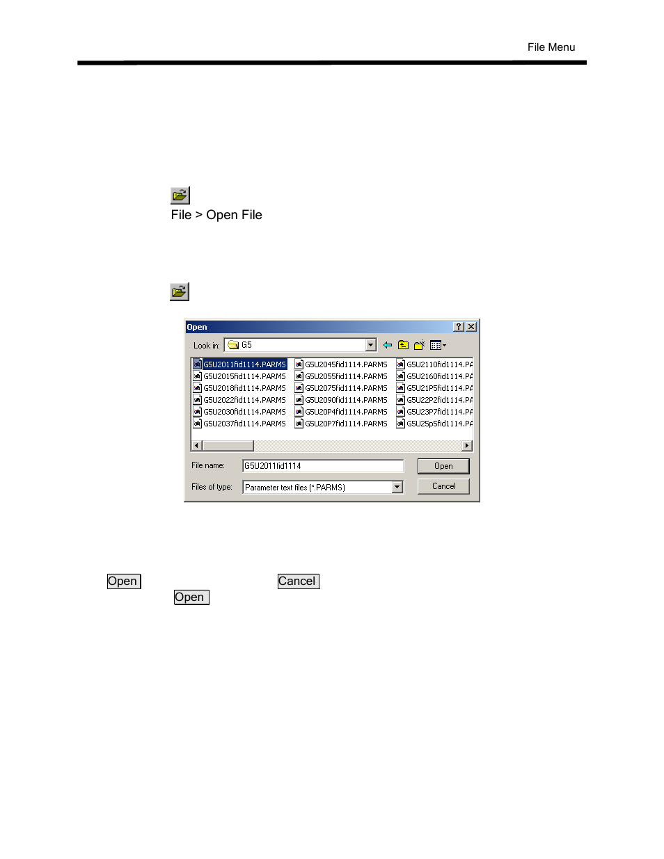 File menu, Open file | Yaskawa DriveWizard AC Drive User Manual | Page 34 / 154