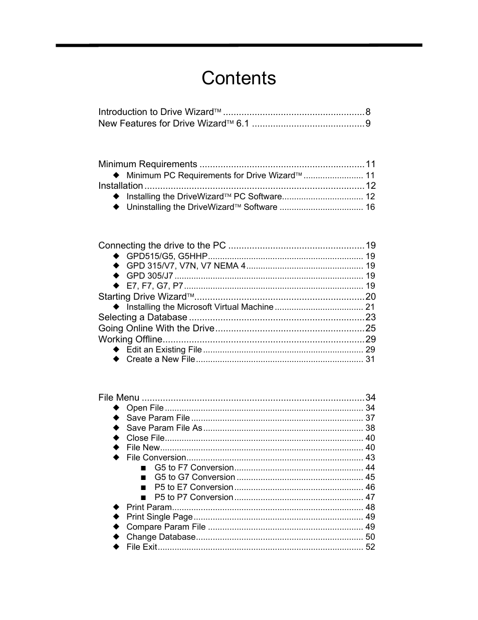 Yaskawa DriveWizard AC Drive User Manual | Page 4 / 154