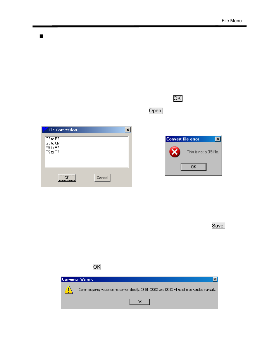 G5 (gpd515/g5) to f7 conversion | Yaskawa DriveWizard AC Drive User Manual | Page 44 / 154