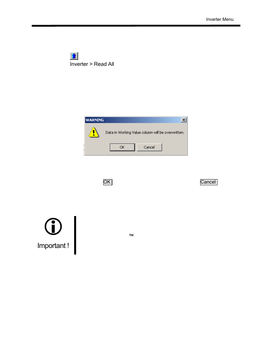 Read all, Important | Yaskawa DriveWizard AC Drive User Manual | Page 65 / 154