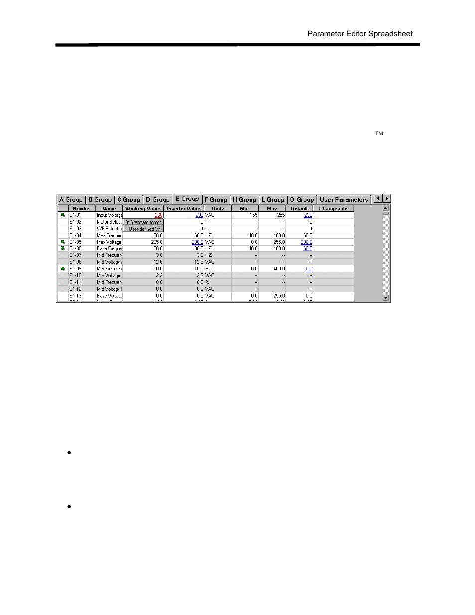 Parameter editor spreadsheet, Introduction, General definition of parameter groups | Yaskawa DriveWizard AC Drive User Manual | Page 89 / 154