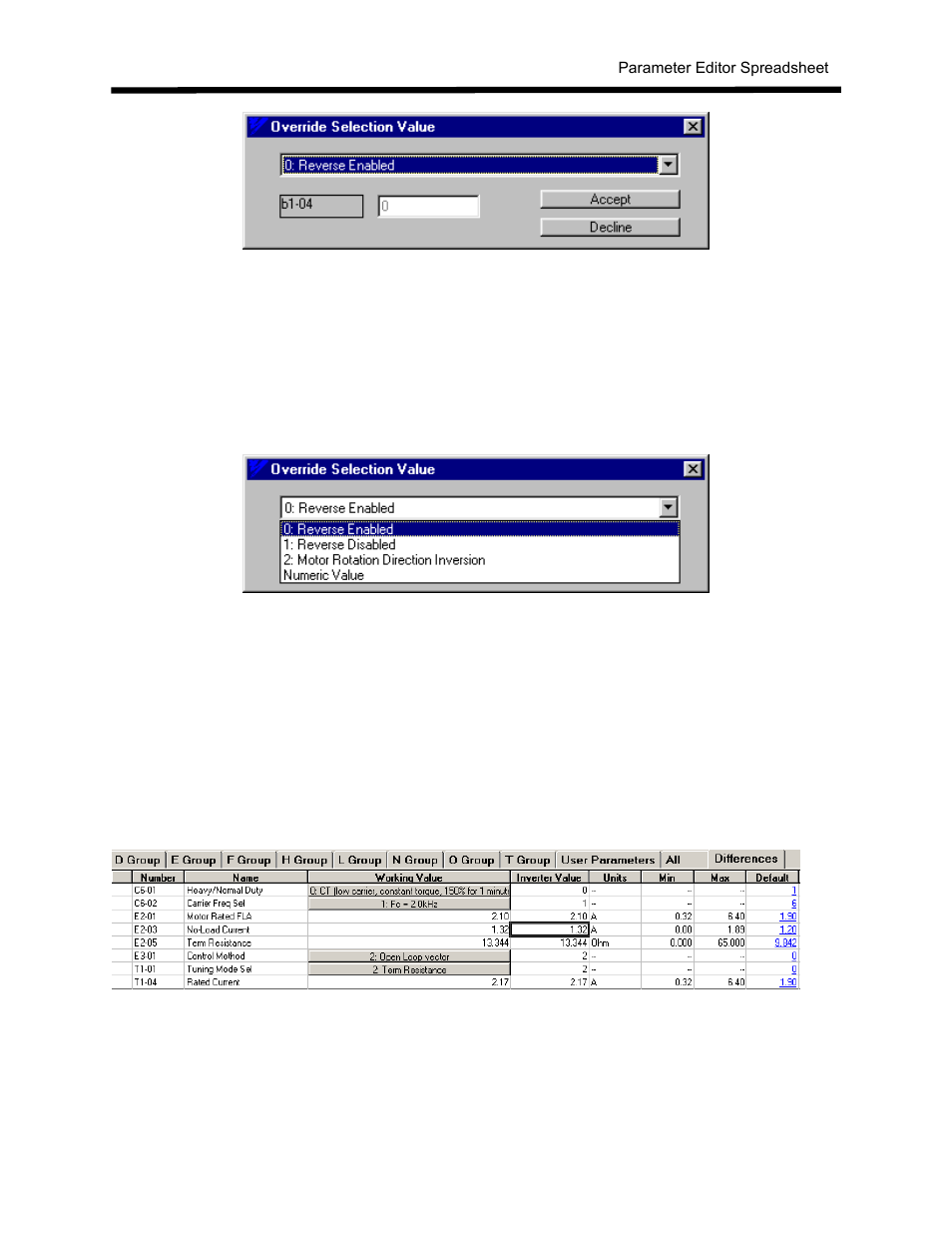 Differences tab | Yaskawa DriveWizard AC Drive User Manual | Page 96 / 154