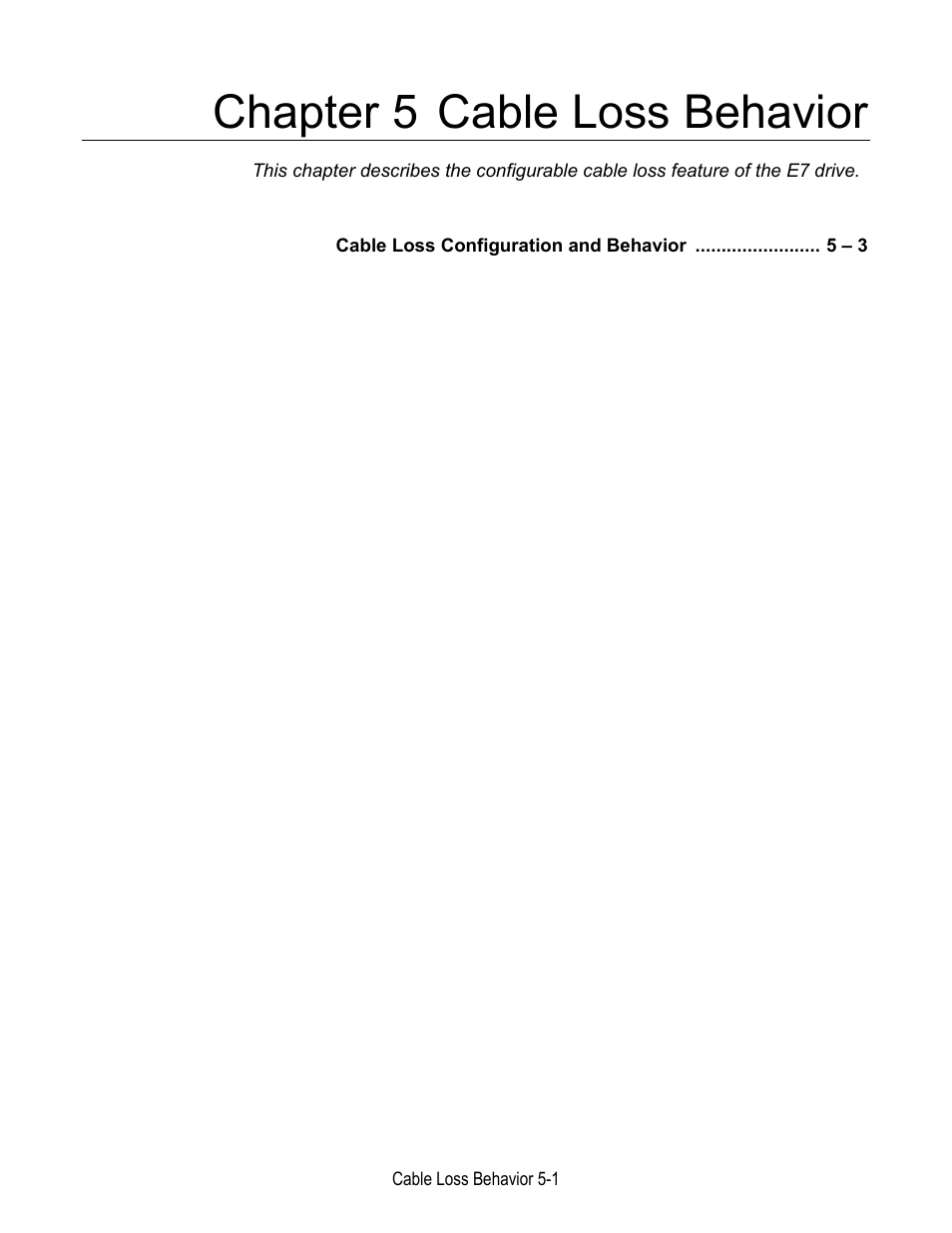 Chapter 5 cable loss behavior | Yaskawa E7 Apogee FLN User Manual | Page 33 / 57