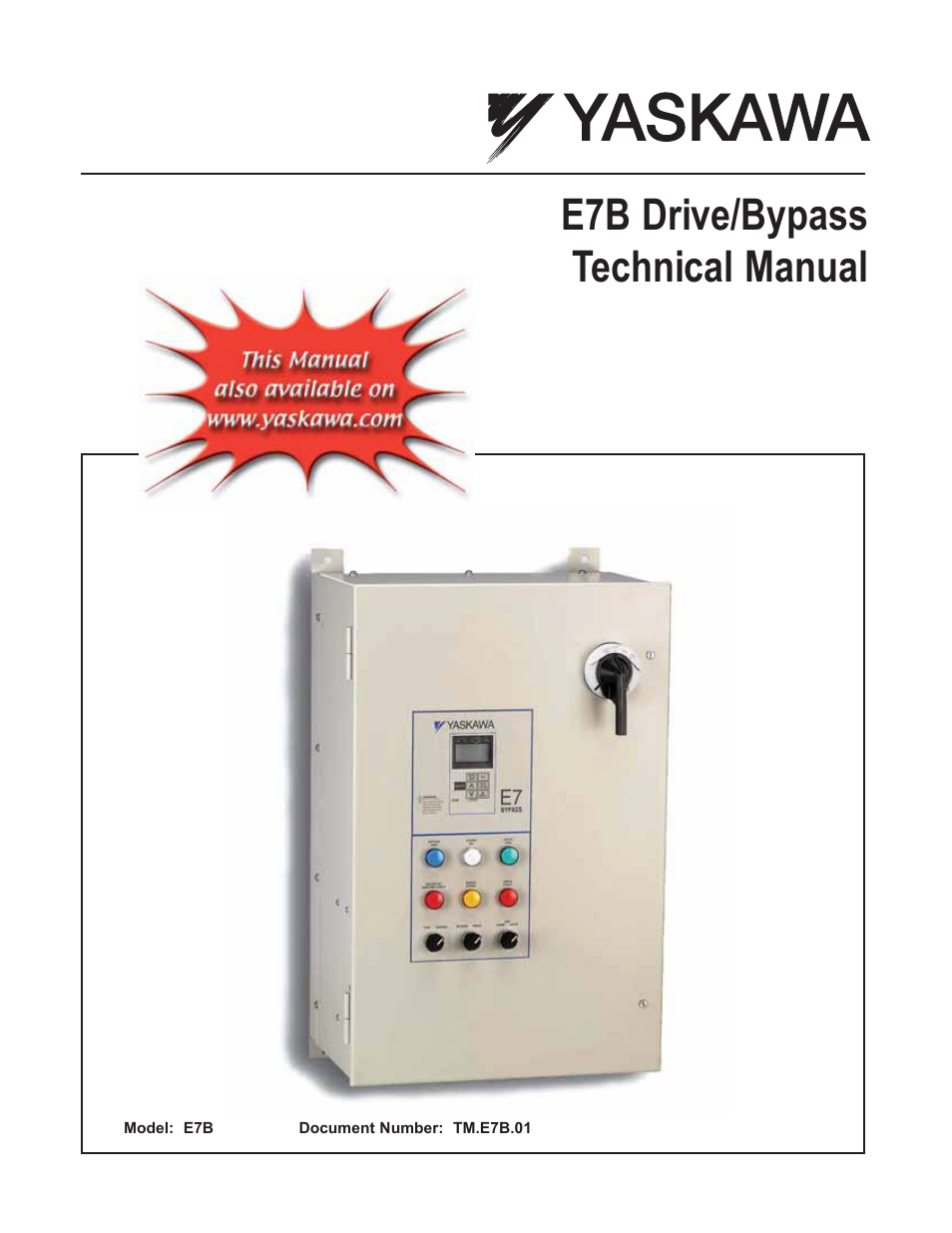 Yaskawa E7B Drive Bypass User Manual | 306 pages