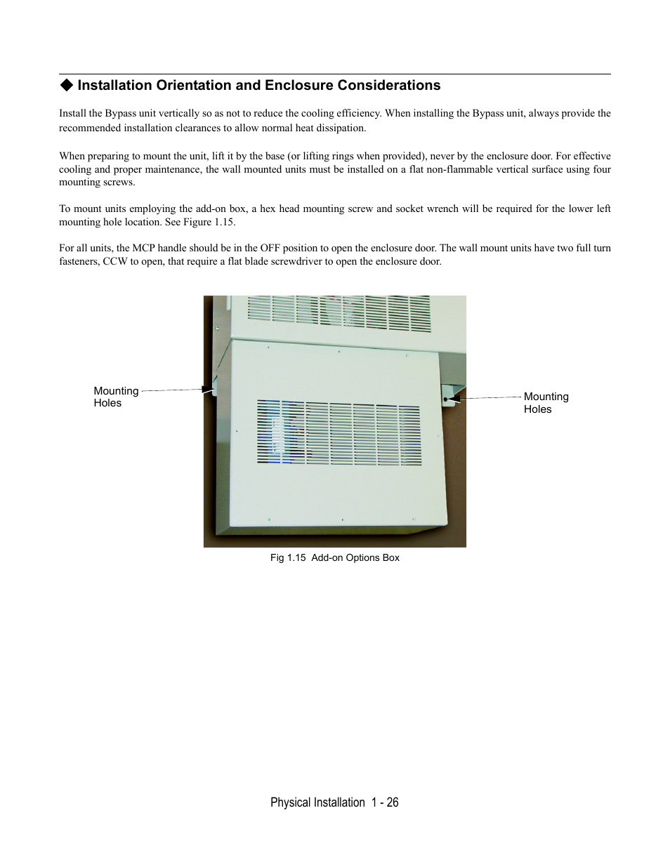 Fig 1.15 add-on options box | Yaskawa E7B Drive Bypass User Manual | Page 38 / 306