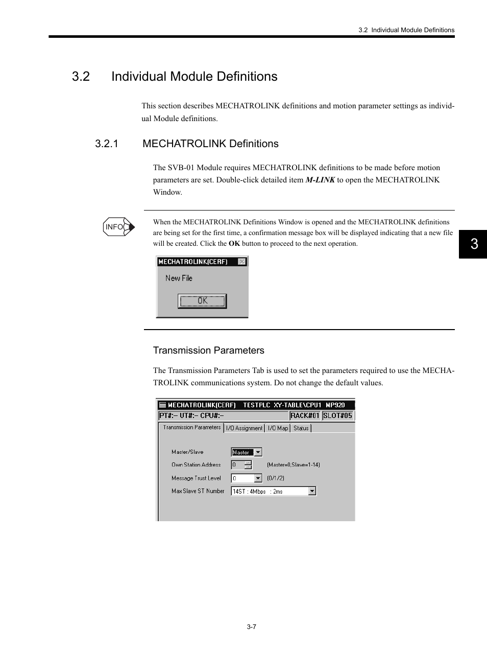 2 individual module definitions, 1 mechatrolink definitions | Yaskawa MP920 Motion Module User Manual | Page 115 / 450
