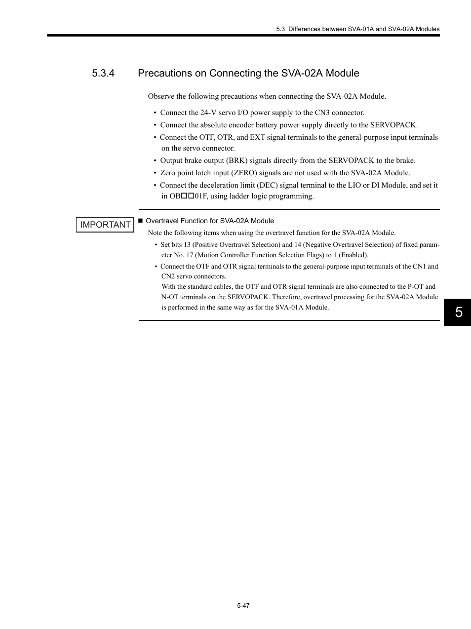 4 precautions on connecting the sva-02a module | Yaskawa MP920 Motion Module User Manual | Page 189 / 450