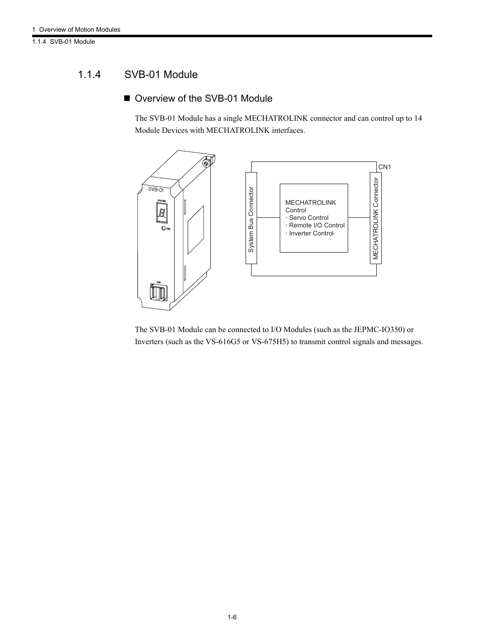 4 svb-01 module, Overview of the svb-01 module | Yaskawa MP920 Motion Module User Manual | Page 20 / 450