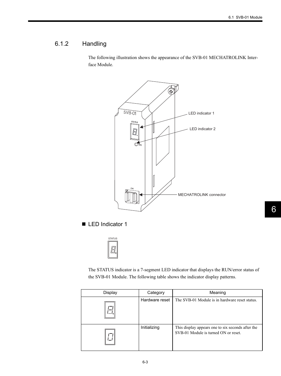 2 handling, Led indicator 1 | Yaskawa MP920 Motion Module User Manual | Page 238 / 450