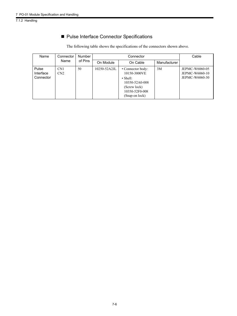 Pulse interface connector specifications | Yaskawa MP920 Motion Module User Manual | Page 308 / 450