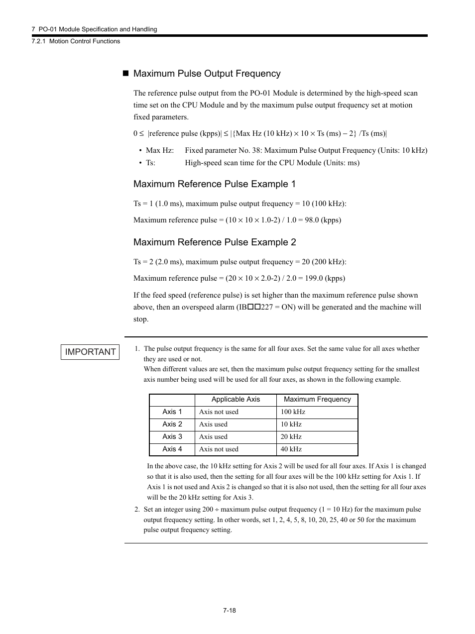 Maximum pulse output frequency, Maximum reference pulse example 1, Maximum reference pulse example 2 | Yaskawa MP920 Motion Module User Manual | Page 320 / 450