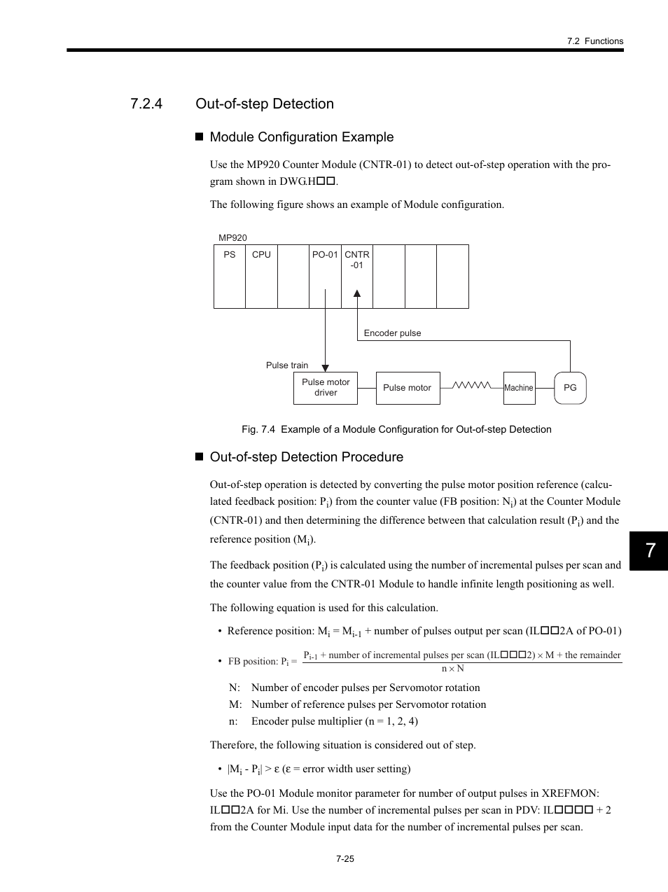 4 out-of-step detection, Module configuration example, Out-of-step detection procedure | Yaskawa MP920 Motion Module User Manual | Page 327 / 450