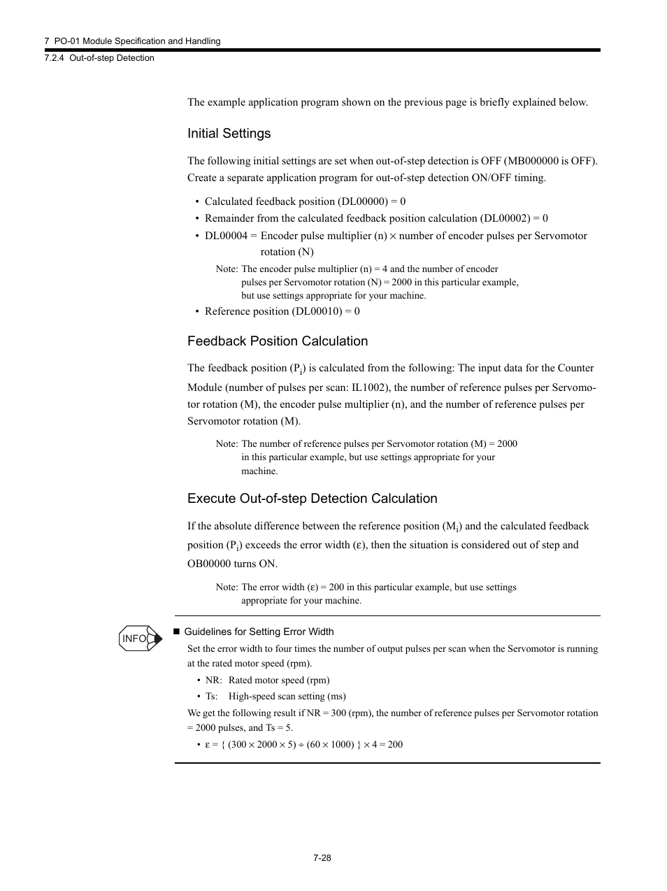 Initial settings, Feedback position calculation, Execute out-of-step detection calculation | Yaskawa MP920 Motion Module User Manual | Page 330 / 450